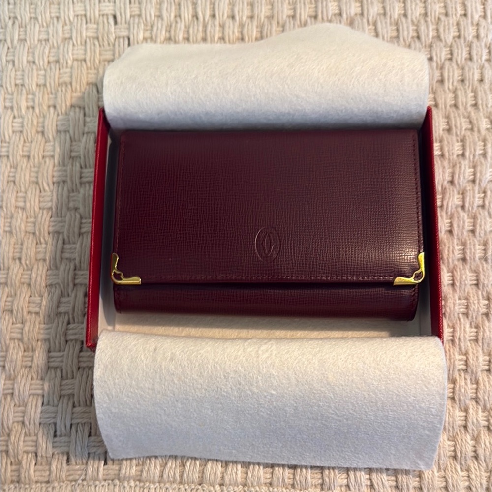 Elegant Burgundy  Cartier Leather wallet